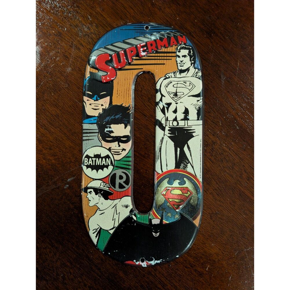 DC Comics Collage Letter “U” • 10x5 Inches • Superman/Batman/Robin Decor